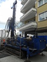 Bohrgerät an der Südseite des Freiheitsplatzes